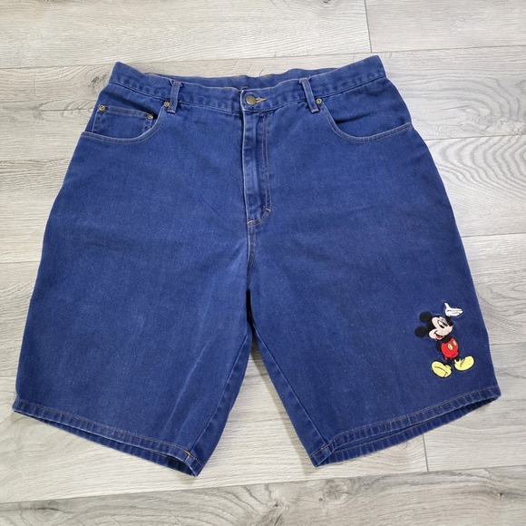 Mickey Unlimited Other - Mickey Unlimited Mens Size 36 Mickey Mouse Blue Denim Shorts Disney Vintage 90s